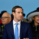 Facebook founder and CEO Mark Zuckerberg (centers) delivers the commencement address at Harvard’s 366th commencement on May 25, 2017, in Cambridge, Mass.
